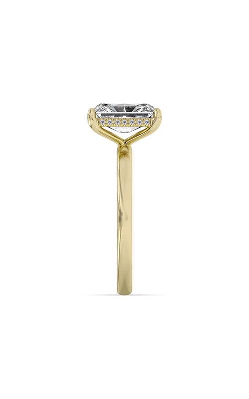Centurion Hidden Halo Radiant 14K Yellow Gold Engagement Ring