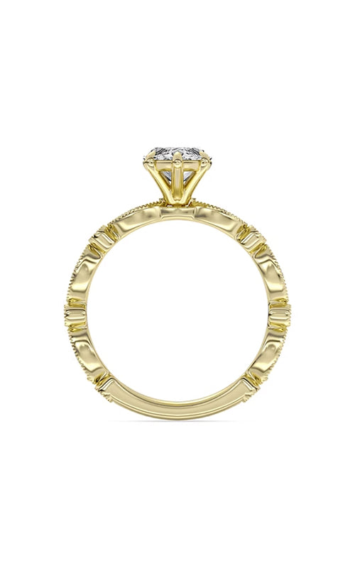 Centurion Sidestone Marquise 14K Yellow Gold Engagement Ring