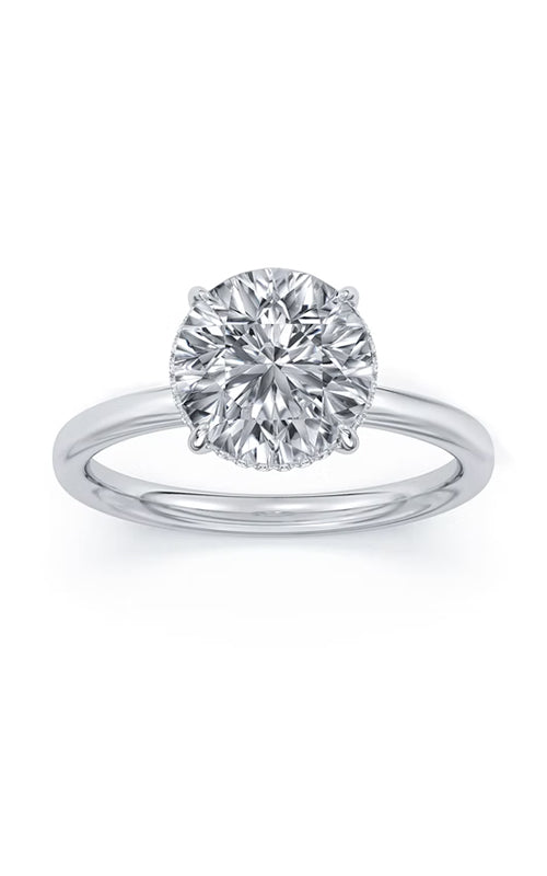 Centurion 14k White Gold 100 Facets 3.02ct F VS1 Round Center .09ctw Round Lab Grown Diamond Hidden Halo Engagement Ring RG055388-RD-H3C-WLG14-7