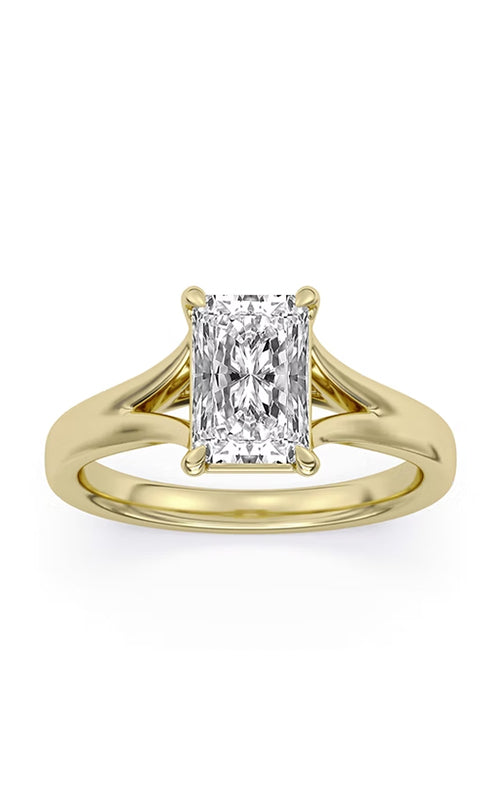 Centurion Solitaire Radiant 14K Yellow Gold Engagement Ring