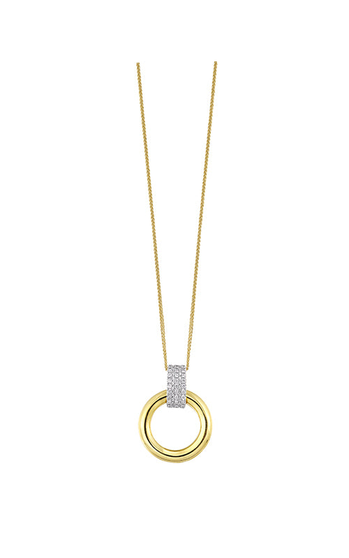 Albert's 14k Yellow Gold .08ct Diamond Circle Necklace PD10975-4YC