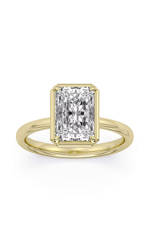 Centurion Solitaire Radiant 14K Yellow Gold Engagement Ring