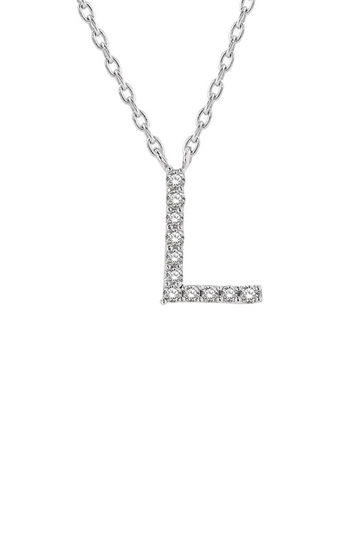 Albert's 10k White Gold .05ctw Diamond L Necklace LJ212599TSPDWG-L