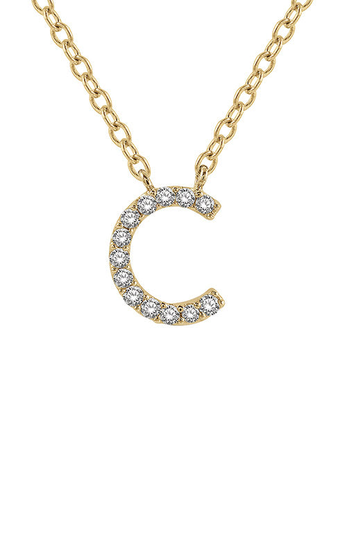 Albert's 10k Yellow Gold .05ctw Diamond Letter C Necklace LJ212599TSPDYG-C