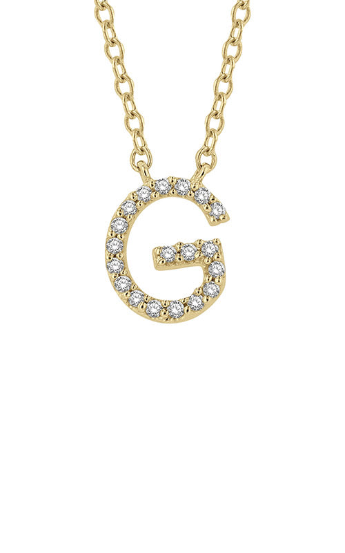Albert's 10k Yellow Gold .06ctw Diamond Letter G Necklace LJ212599TSPDYG-G