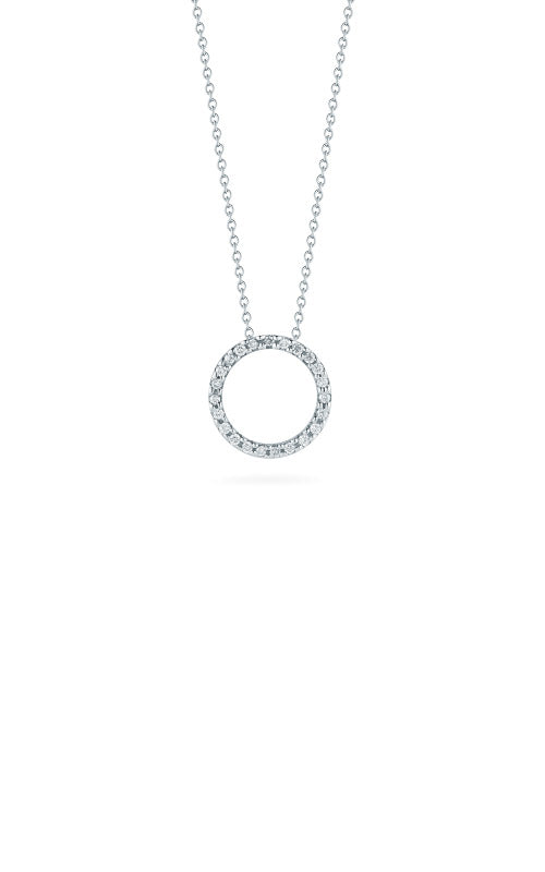 Roberto Coin 14k White Gold .09ctw Circle Necklace 001258AWCHX0