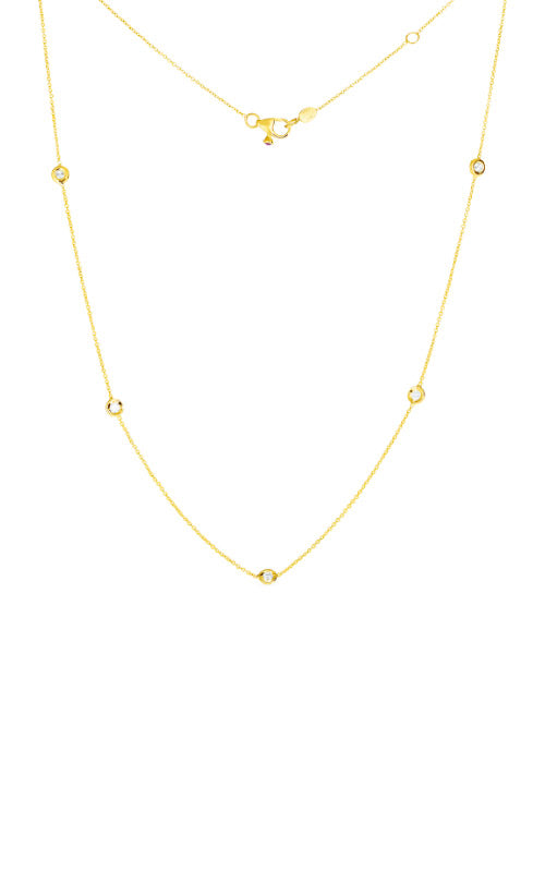 Roberto Coin 18k Yellow Gold 1/4ctw 5 Diamond Station Necklace 001316AYCHD0