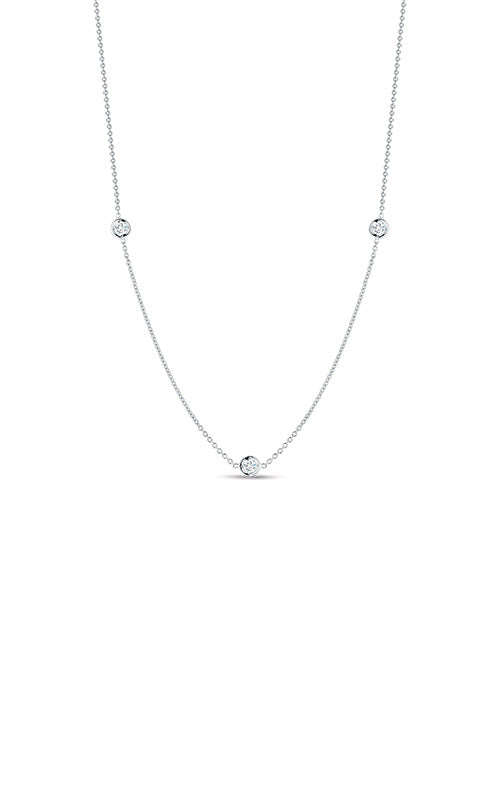 Roberto Coin 18k White Gold 3 Diamond Station Necklace 001317AWCHD0