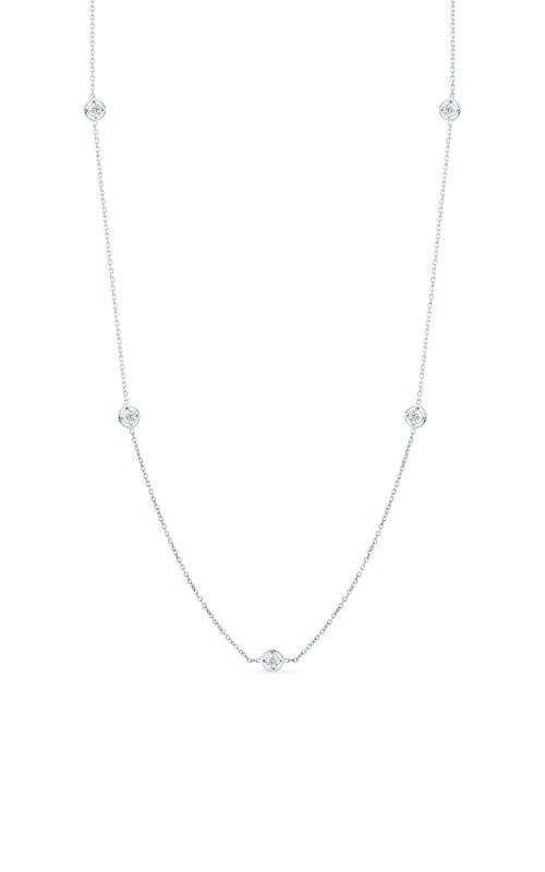 Roberto Coin 18k White Gold 18" 7 Station .35ctw Diamond Necklace 001347AWCHD0