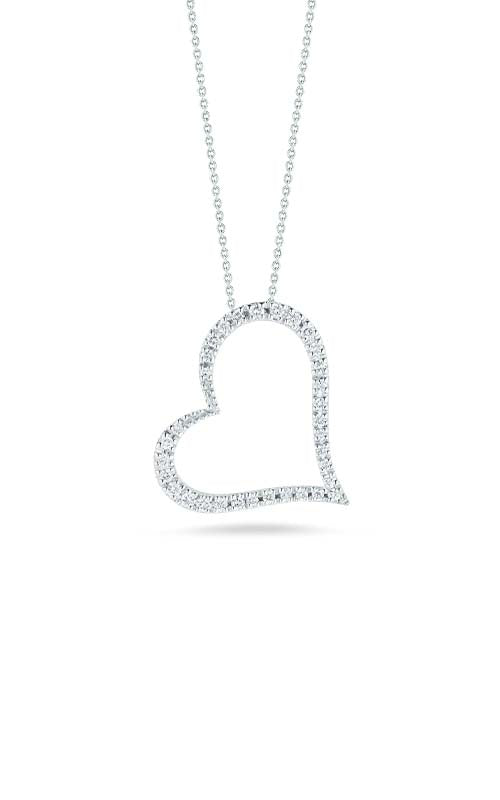 Roberto Coin Slanted Heart Pendant with Diamonds 001443AWCHX0
