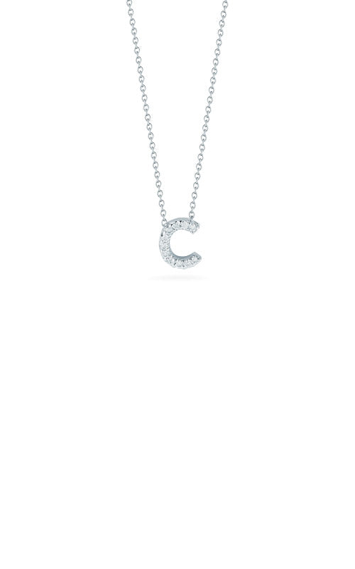 Roberto Coin 18k White Gold .05ctw Love Letter C 001634AWCHXC