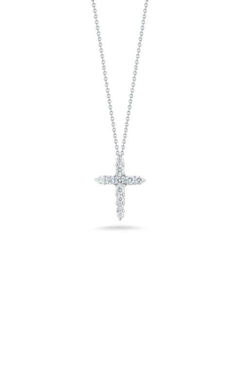 Roberto Coin Tiny Treasure Diamond Tapered Cross Necklace 001857AWCHX0