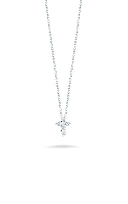 18k White Gold Tiny Treasures Small Diamond Cross Necklace 001883AWCHX0