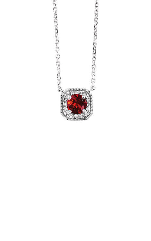 Albert's Gemstone Garnet, Diamond Necklace
