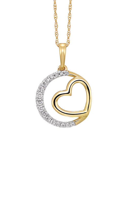 Albert's 10k Yellow Gold 18" .08ctw Diamond Heart Necklace PD39556-1YD