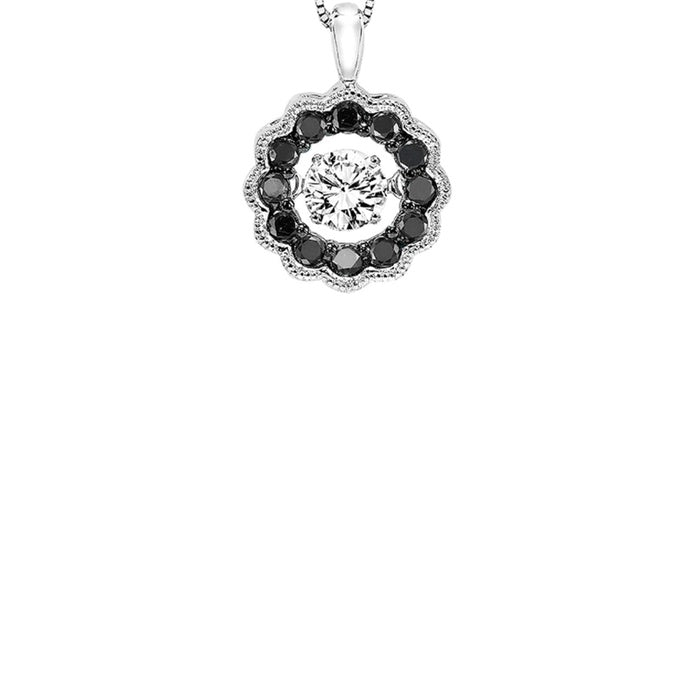 Rhythm of Love 14k White Gold .38ctw Black and White Diamond Necklace ROL1081-4WCBK