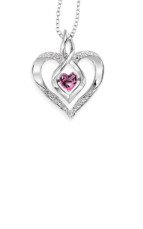 Rhythm of Love Sterling Silver Pink Tourmaline Heart Pendant ROL1165PT