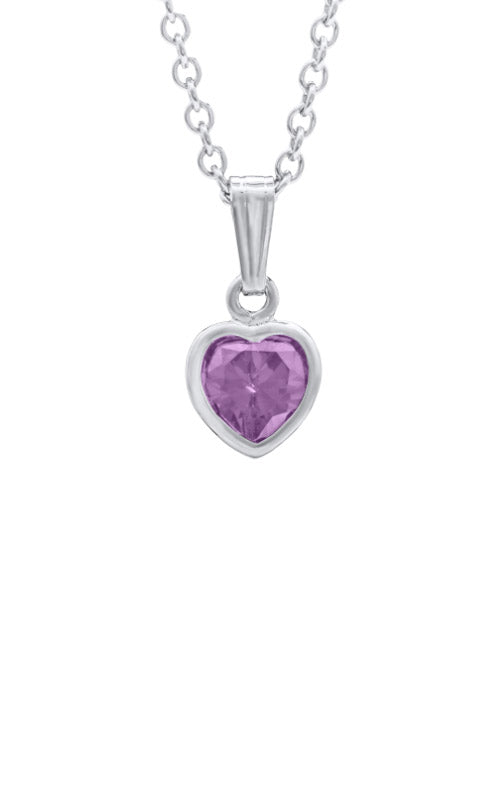 Albert's Kids Sterling Silver June CZ Heart Necklace with 13" Chain P 25206
