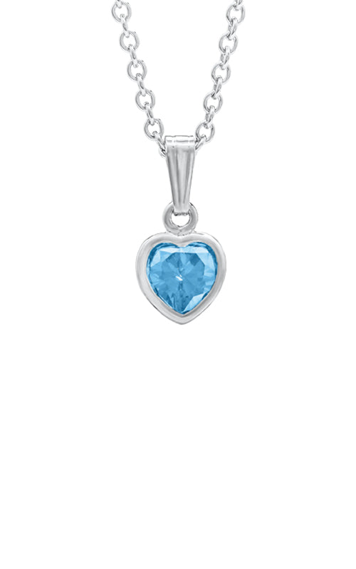 Albert's Sterling Silver 6x10mm December CZ Heart Necklace 13" Chain P 25212