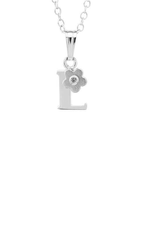 Albert's Kids Sterling Silver Initial L Pendant on 15" Chain P 203-L