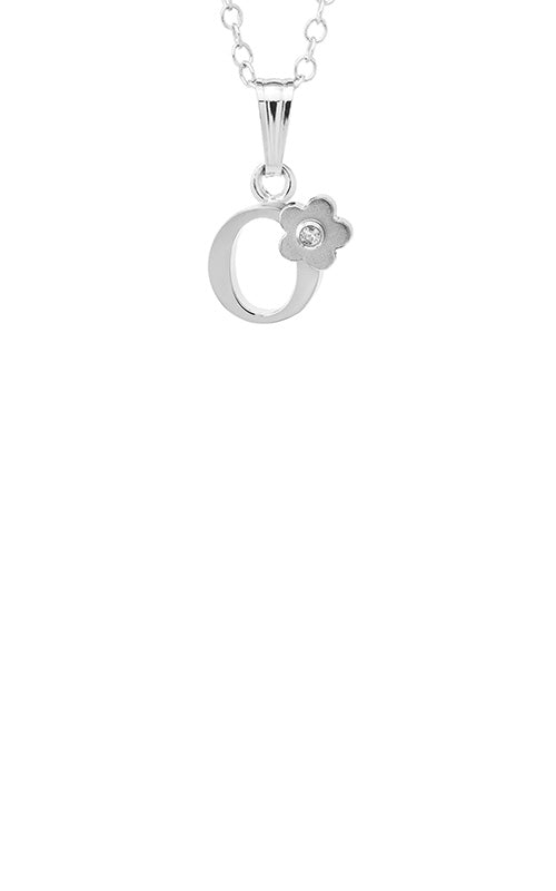 Albert's Kids Sterling Silver Initial O Pendant on 15" Chain P203-3