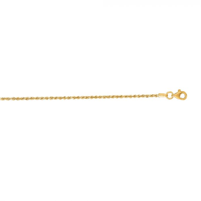 Albert's 10k Yellow Gold 22" 1.6MM Diamond Cut Rope Chain 012ROY-22