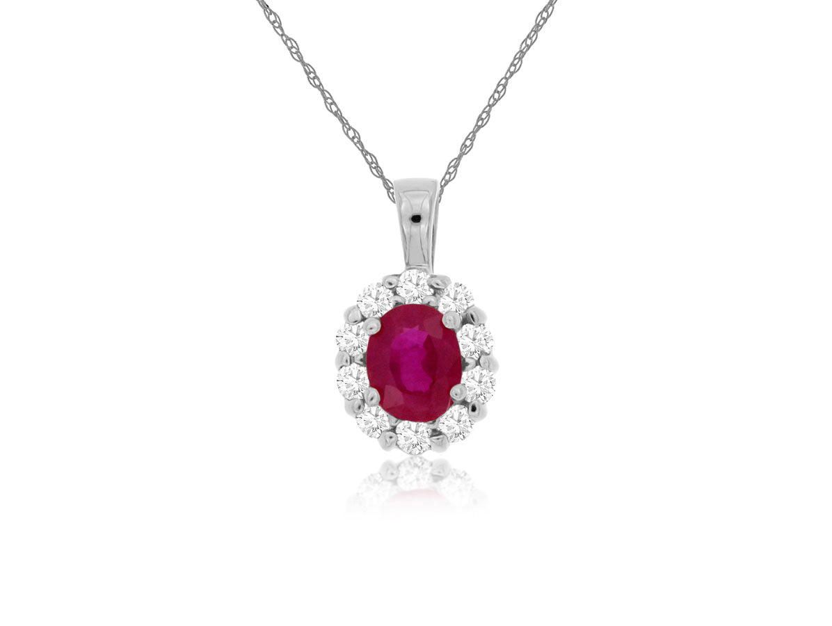Albert's Halo Ruby, Diamond Necklace