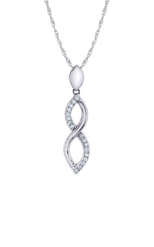 Albert's 10k White Gold Diamond Infinity Necklace 2432860050W