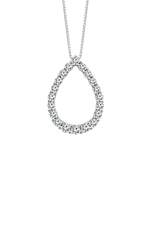 Albert's 10k White Gold .10ctw Pear Shaped Diamond Necklace PF-5736-A78