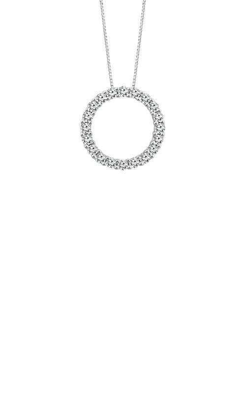 Albert's 10k White Gold .10ctw Circle Diamond Necklace PF-5740A78W0BC