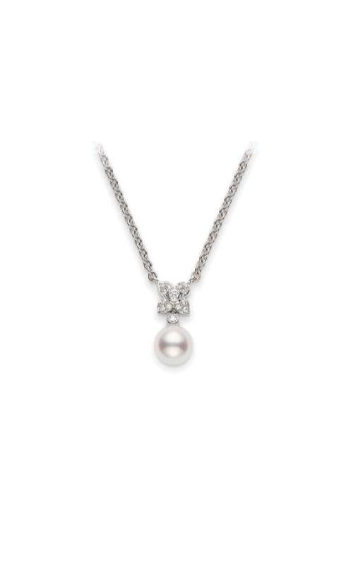 Mikimoto 18k White Gold 18 Inch 7mm Akoya A+ .07ctw Diamond Necklace MPA10384ADXW