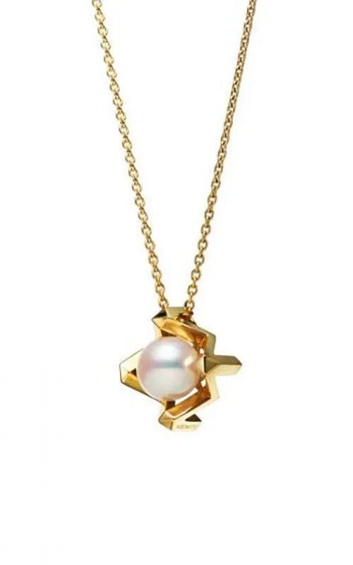 Mikimoto 18k Yellow Gold  Akoya Cultured Pearl M Collection Necklace MPQ10152AXXK