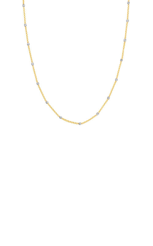Albert's 14k Two Tone 18 Inch Disco Bead Chain Necklace MF038552-14YB_18
