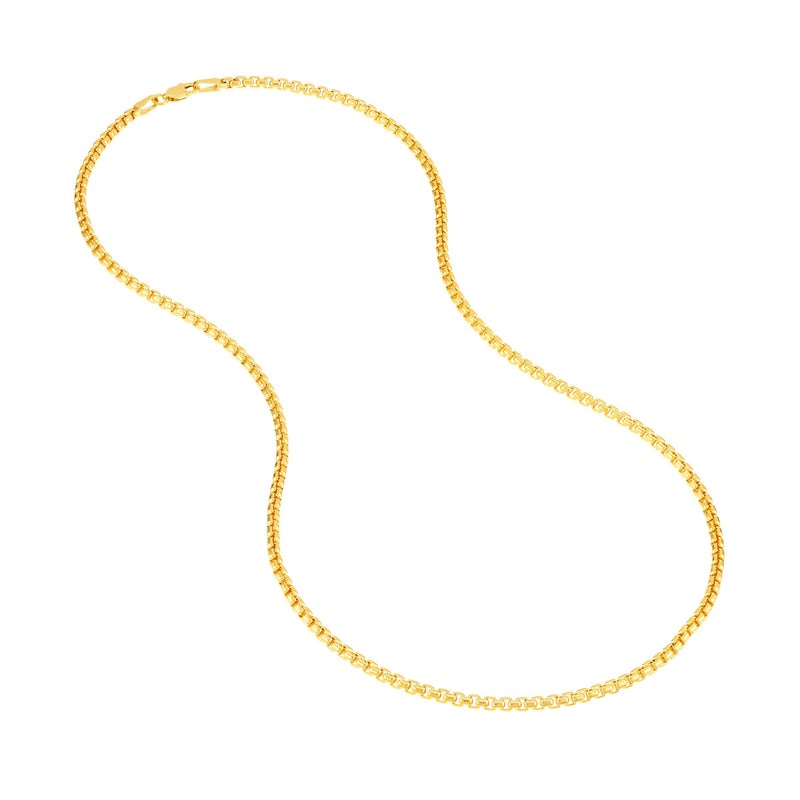 Albert's 14k Yellow Gold 22" 2.7MM Solid Round Box Chain MZ010398-14Y_22