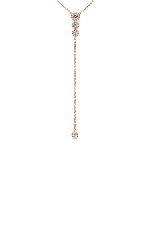 Shy Creation 14K Rose Gold Diamond Necklace