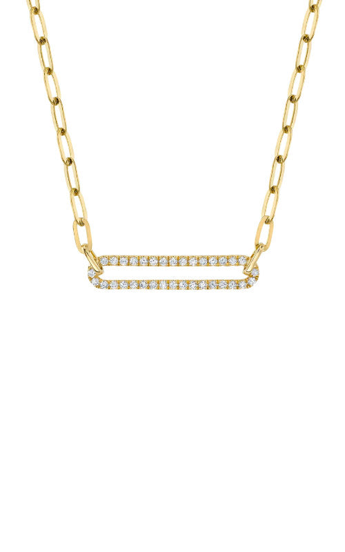 Shy Creation 14k Yellow Gold .26ctw Diamond Paperclip Necklace SC55023560