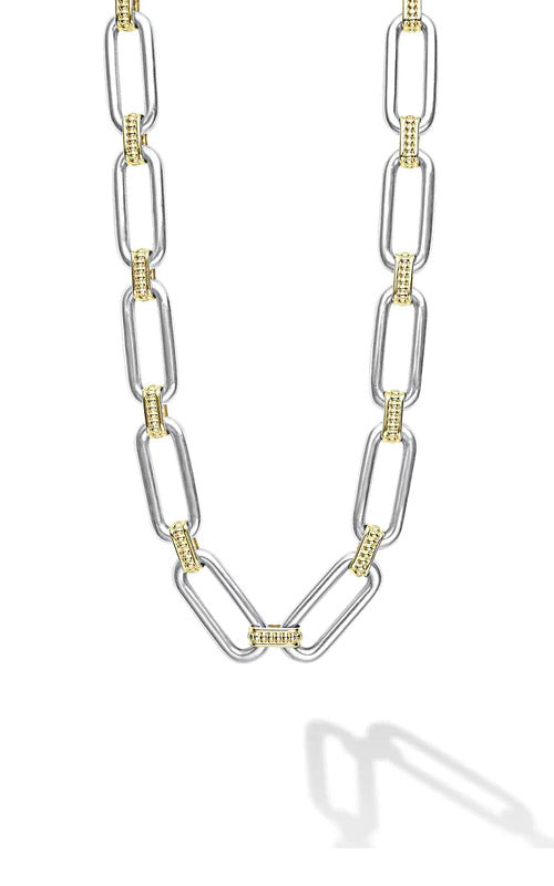 LAGOS Sterling Silver 18k Yellow Link 18" Necklace 04-81181-18