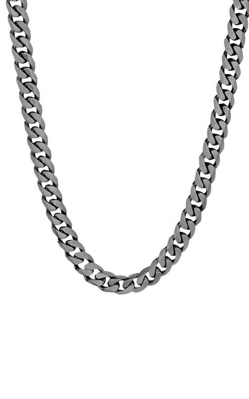 Italgem Stainless Steel 24 Inch 7.7mm Gunmetal Cuban Chain SGN17-24