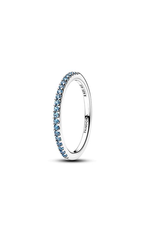 Pandora Sparkling Aquamarine Half-Eternity Band Ring 192999C03-48