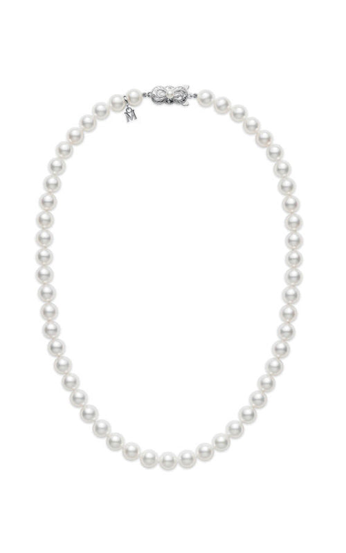 Mikimoto 18k White Gold 16" 7 x 6.5mm Pearl Choker U 70116 W