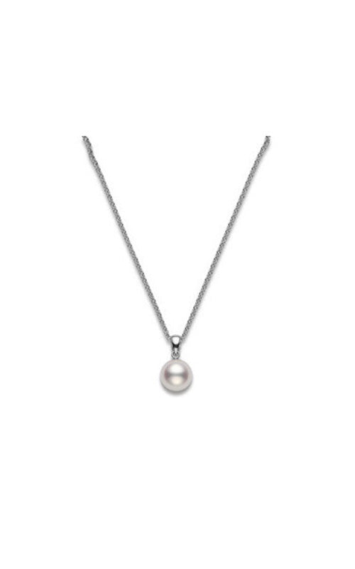 Mikimoto 18k White Gold 18" 7x7.5mm A+ Akoya Cultured Pearl Necklace PPS 702 W