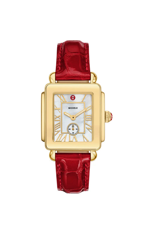 Michele Deco Sport Mid Red Strap Watch MWW06H000005