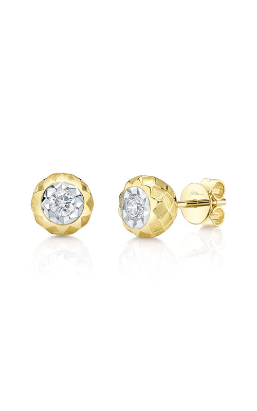 Shy Creation 14k Yellow Gold .22ctw Diamond Circle Stud Earrings SC55029248