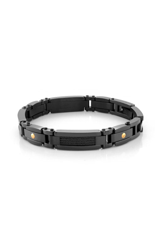 Italgem Stainless Steel Black Gold Link Bracelet SMB355