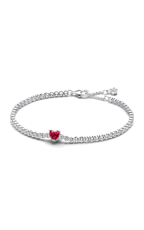Pandora Red Sparkling Heart Tennis Bracelet 590041C02-16