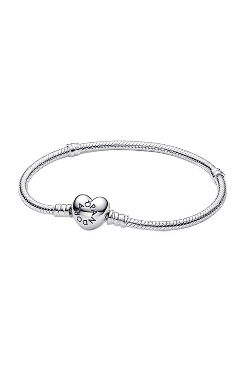 Pandora Silver Charm Bracelet with Heart Clasp 590719-16