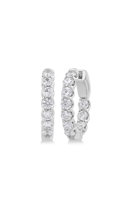 Albert's 14k White Gold 2ctw Diamond In and Out Hoop Earrings 628E0FGERWG-2.00