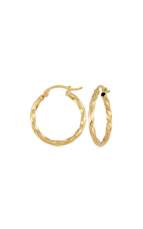 Albert's 14k Yellow Gold 1.8X24mm Twisted Hoop Earrings