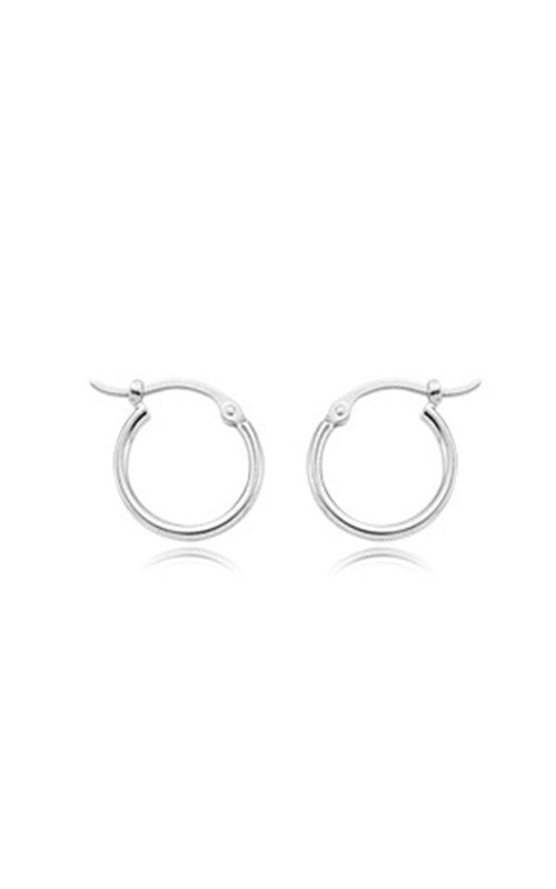 Albert's 14k White Gold Polished Hoop Earrings 03-356W