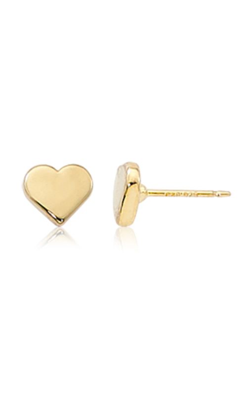 Albert's 14k Yellow Gold 8mm Flat Heart Earrings 21/292
